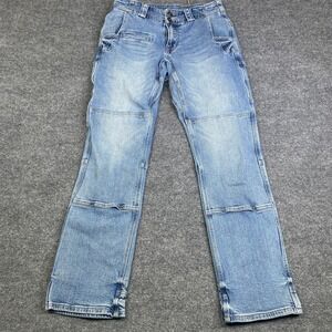 Dovetail Workwear Freshley Double Front Work Pants Denim Blue Jeans Womens 8/32